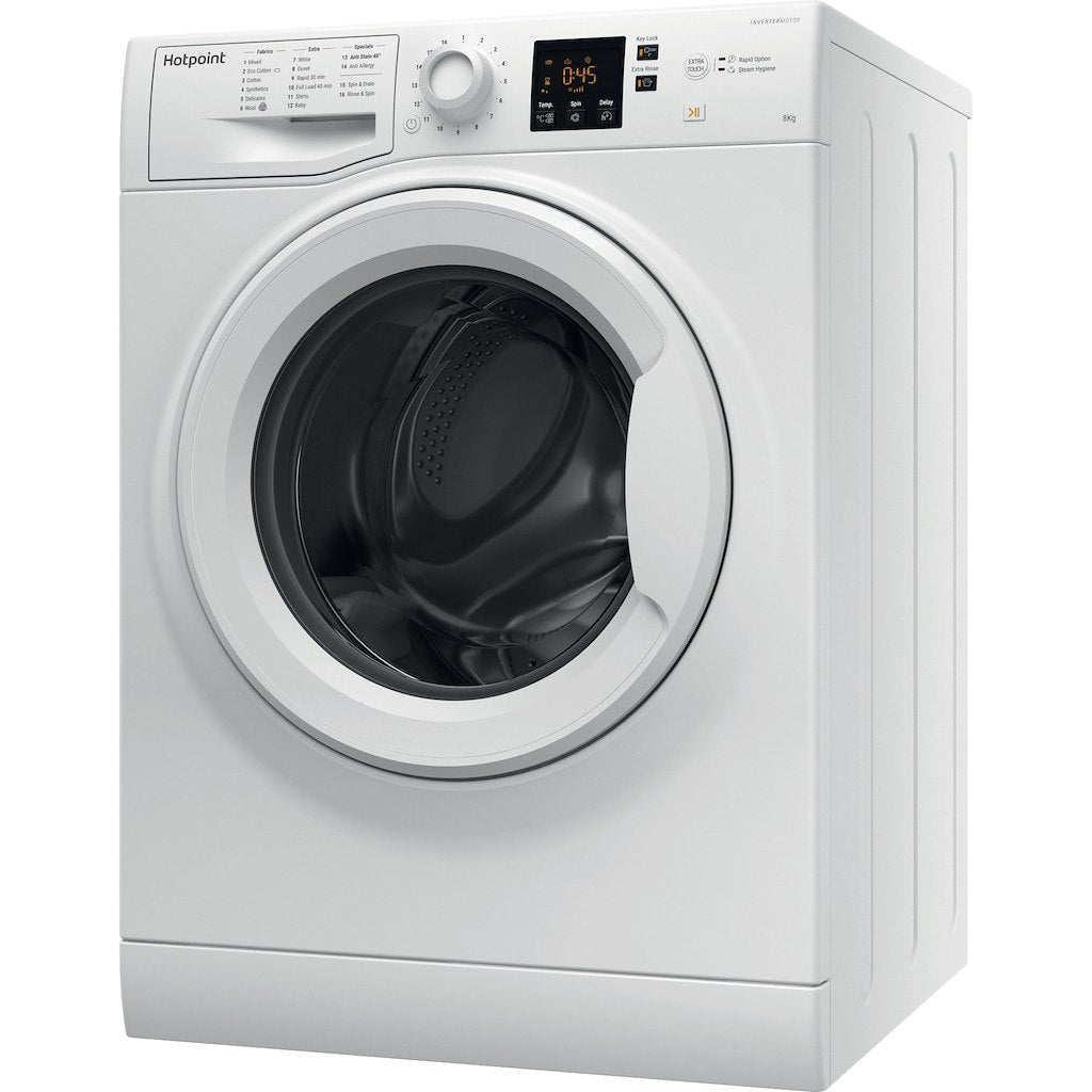 Hotpoint freestanding front loading washing machine: 8kg