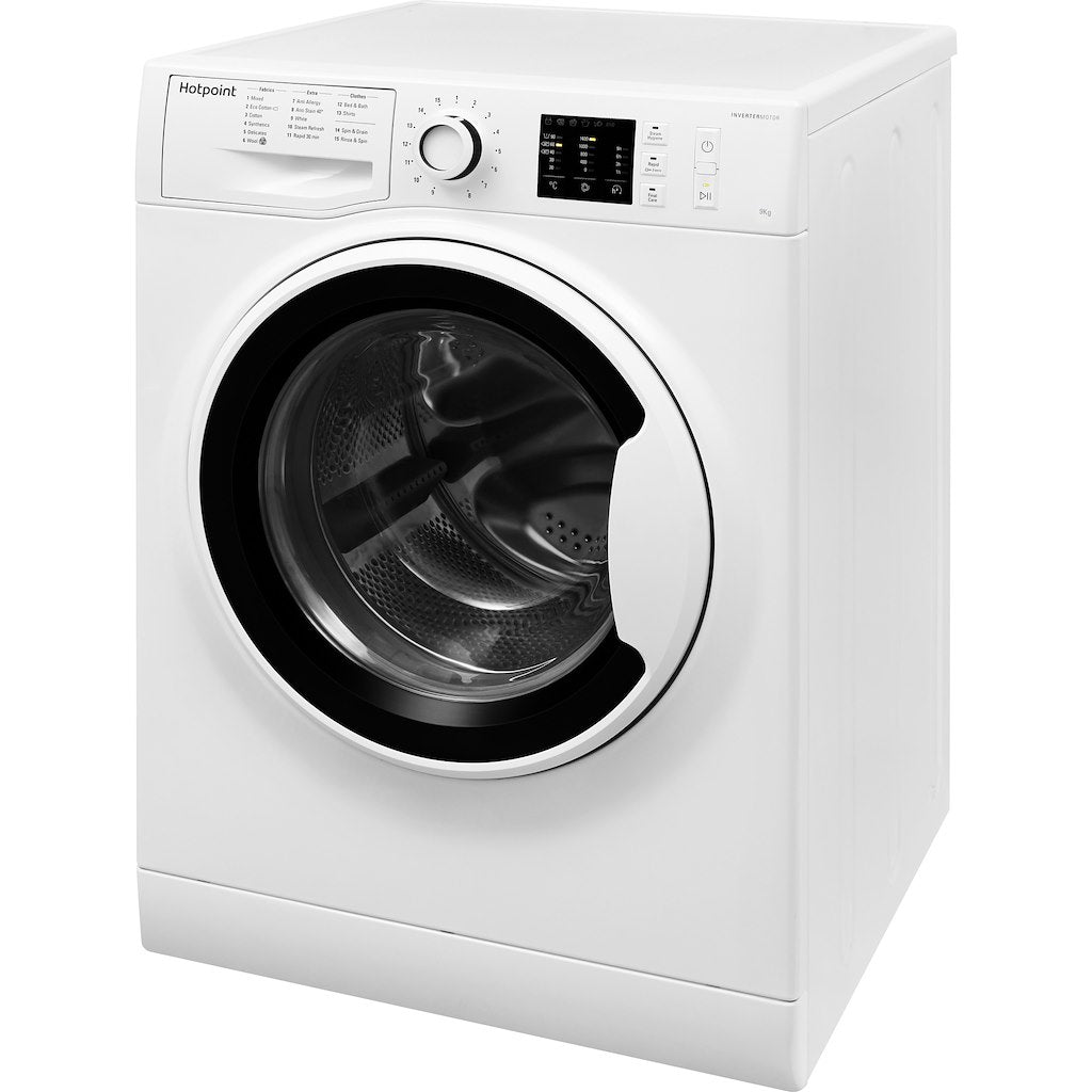 Hotpoint freestanding front loading washing machine: 9kg