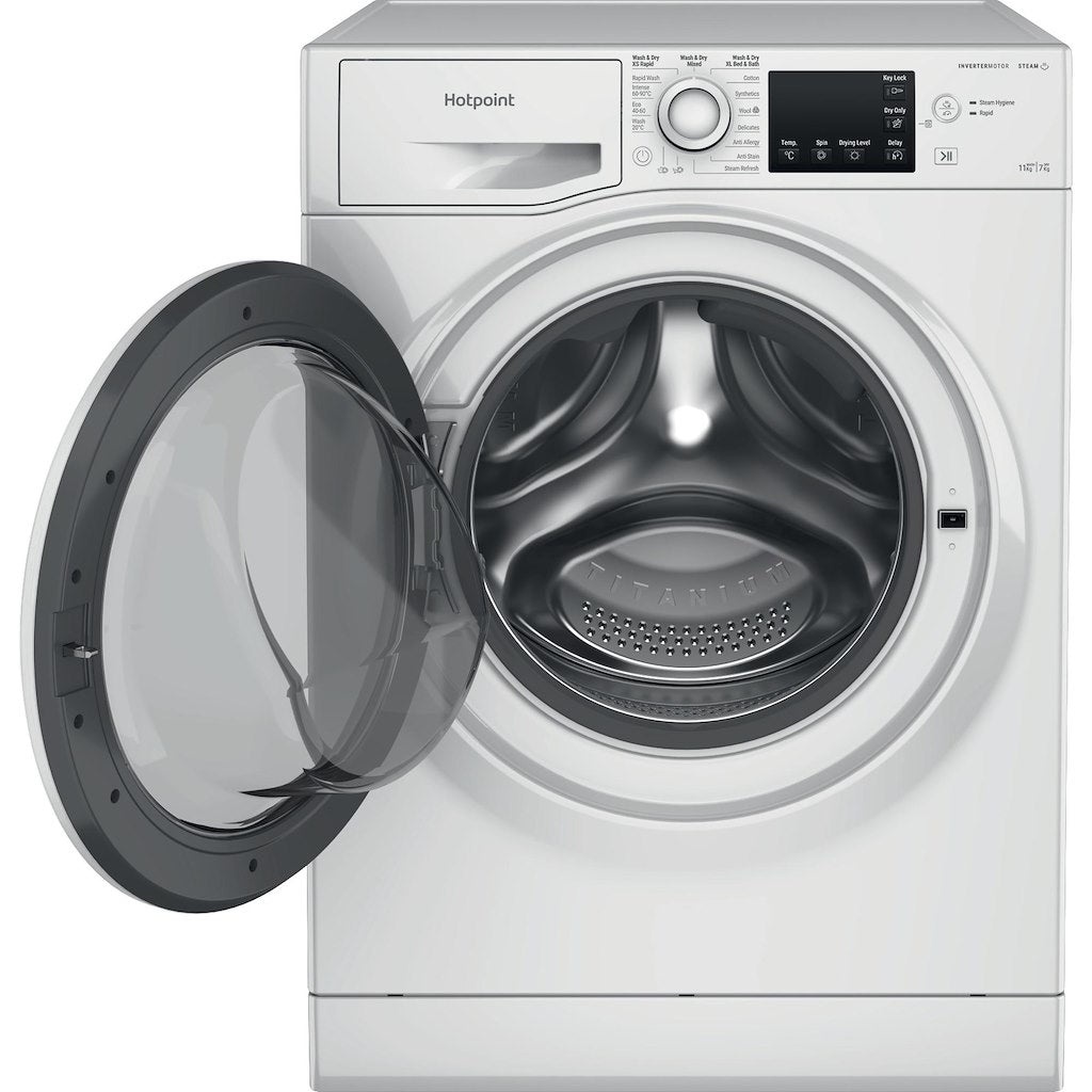 Hotpoint Anti-Stain NDB11724WUK 11+7KG White  Freestanding Washer Dryer