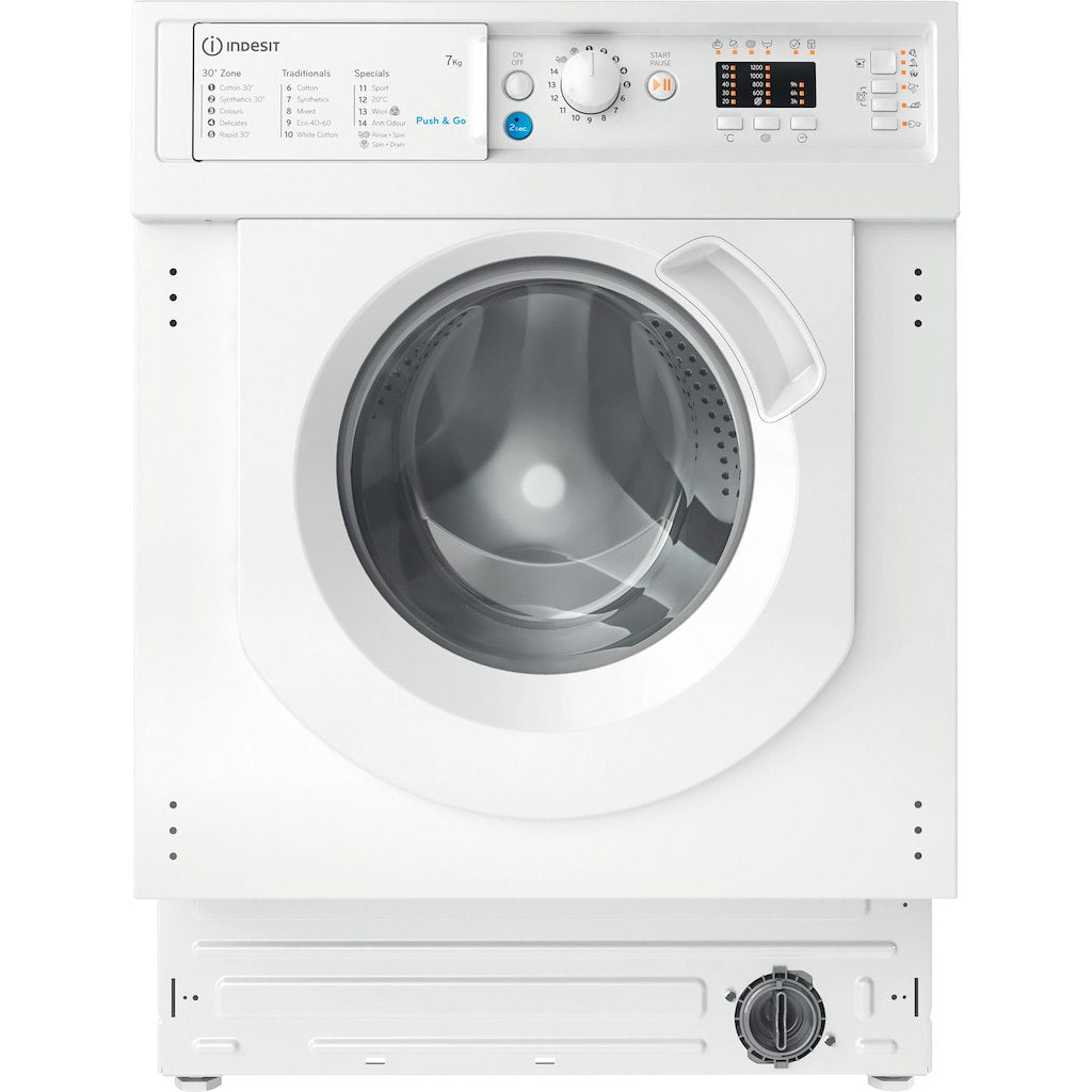 Indesit Built in front loading washing machine: 7,0kg - BI WMIL 71252 UK N