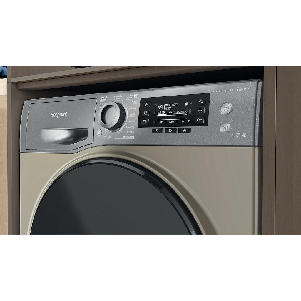 Hotpoint ActiveCare NDD10726GDAUK graphite 10+7kg washer dryer - freestanding