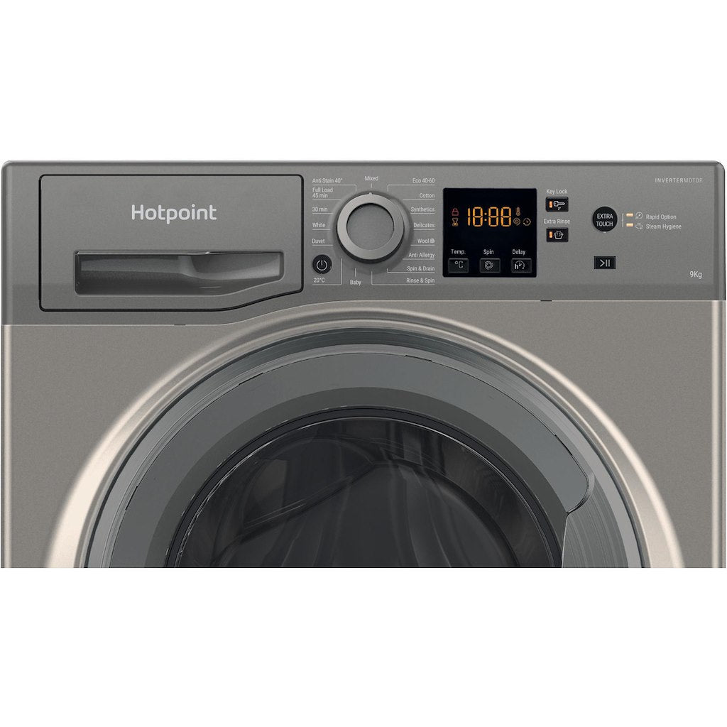 Hotpoint Anti-stain Washing Machine - Graphite - 9kg - 1400rpm - A Rated - NSWF 946 GG UK