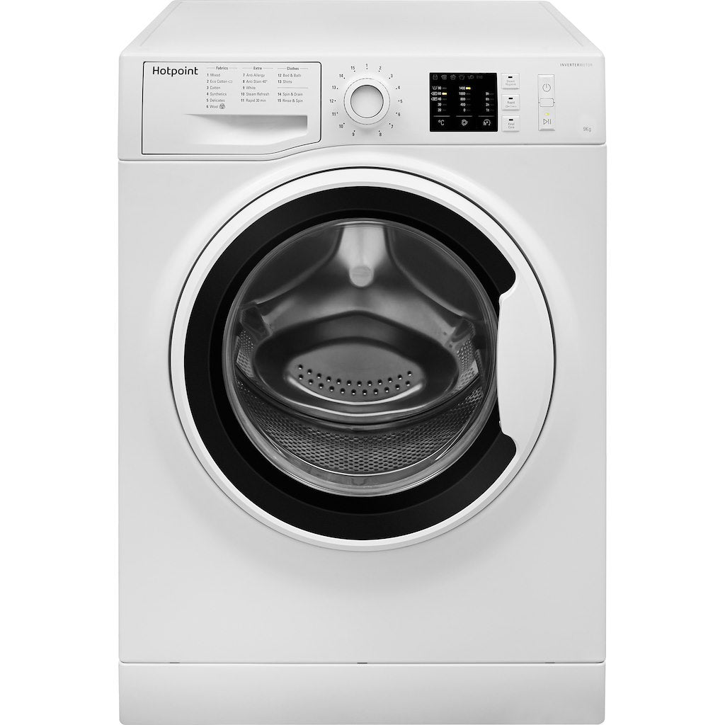 Hotpoint freestanding front loading washing machine: 9kg