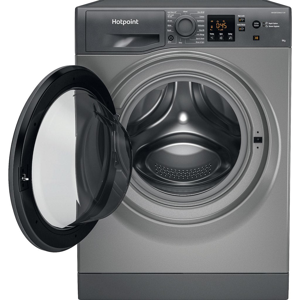 Hotpoint Anti-stain Washing Machine - Graphite - 9kg - 1400rpm - A Rated - NSWF 946 GG UK