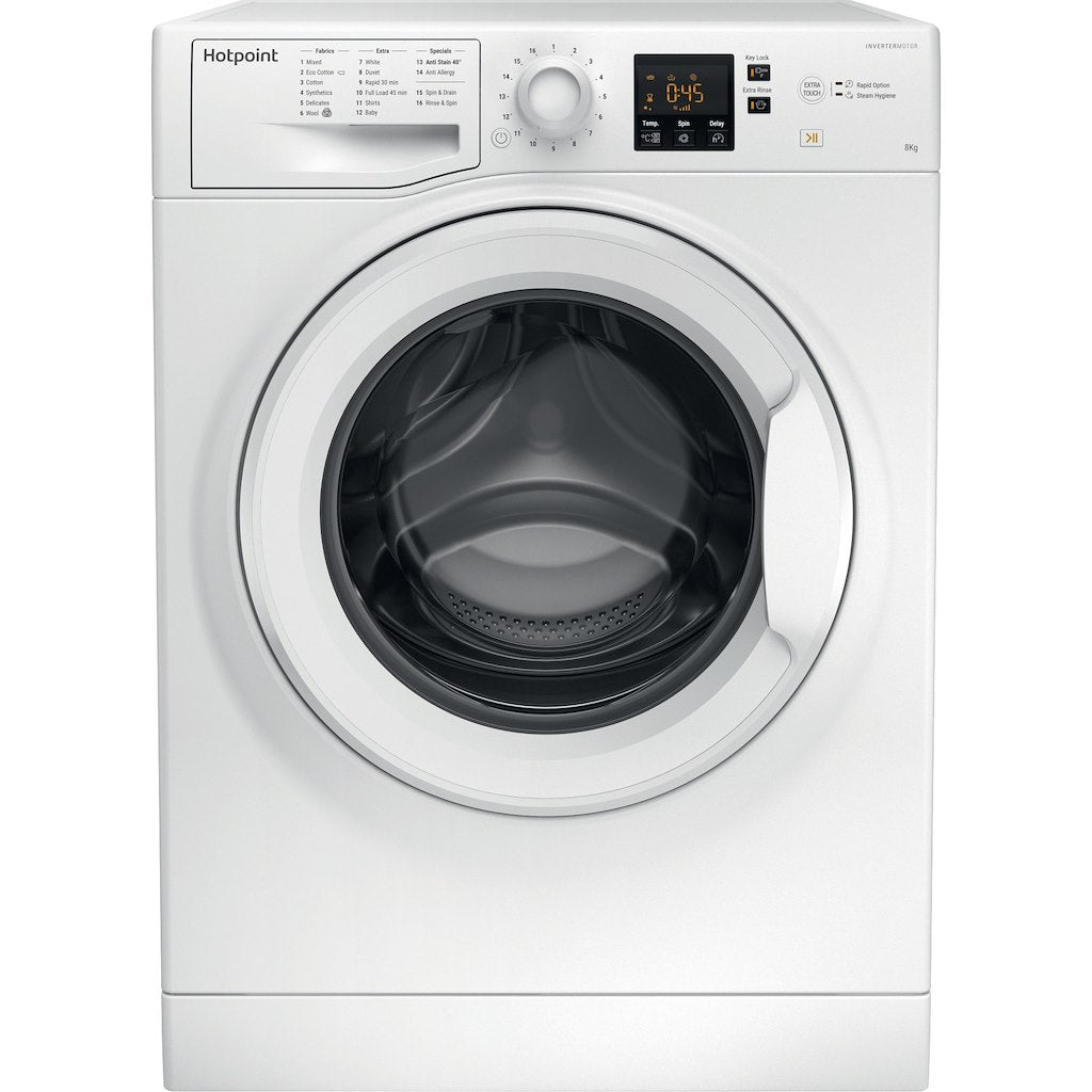 Hotpoint freestanding front loading washing machine: 8kg
