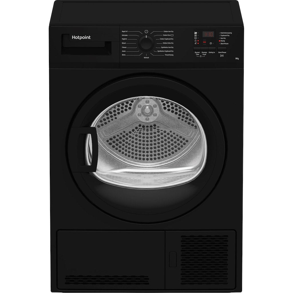 Hotpoint Dryer 8KG Condenser Sensor Dry Black 15 cycles