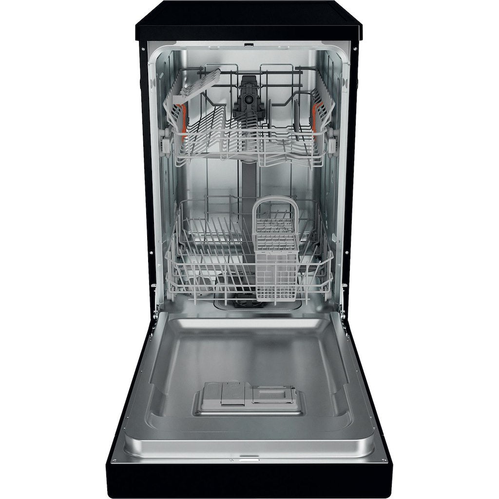 Hotpoint dishwasher: slim, black