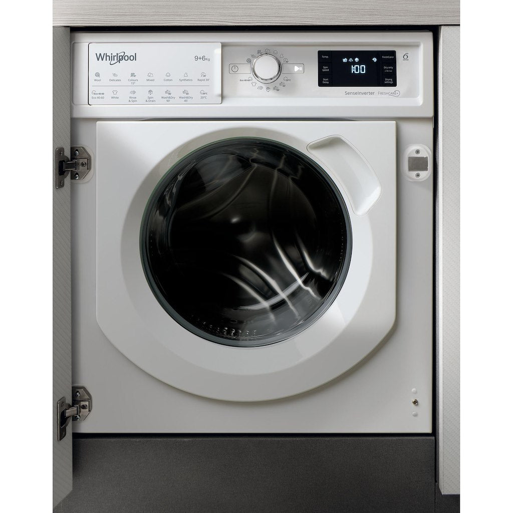 Whirlpool integrated washer dryer: 9kg - BI WDWG 961484 UK