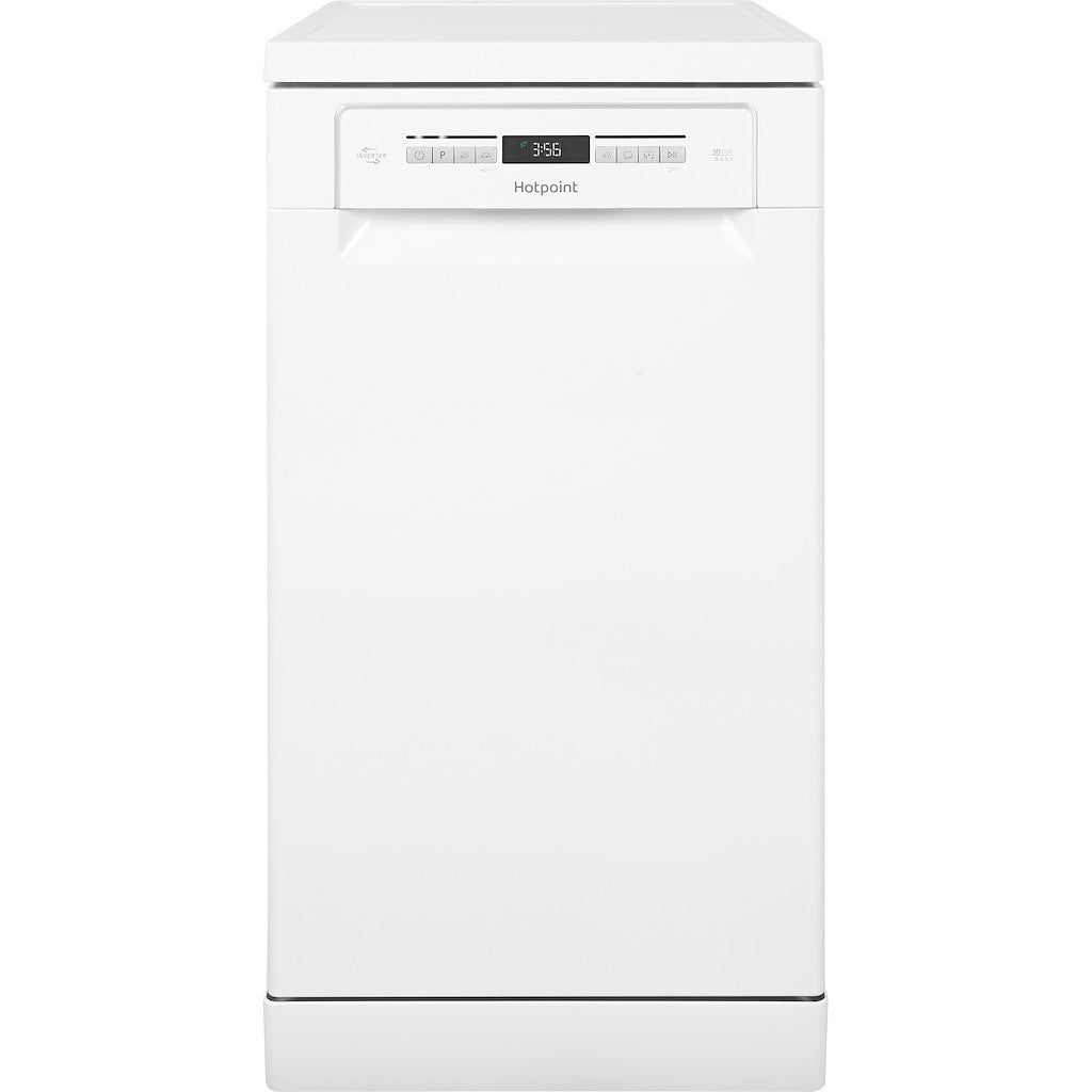 Hotpoint dishwasher: slim, white