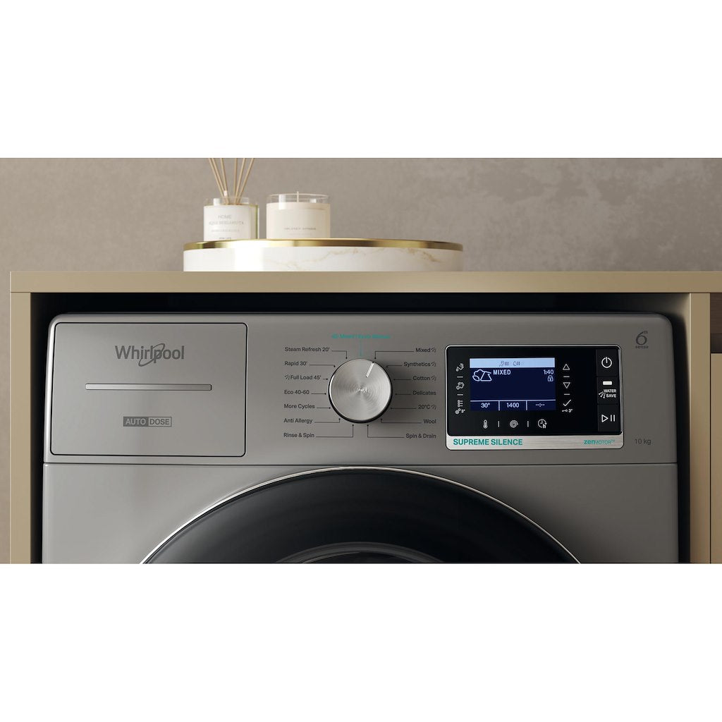 W809ADSSILENCEUK Whirlpool WASHING MACHINE 10KG - Gunmetal - A-30%