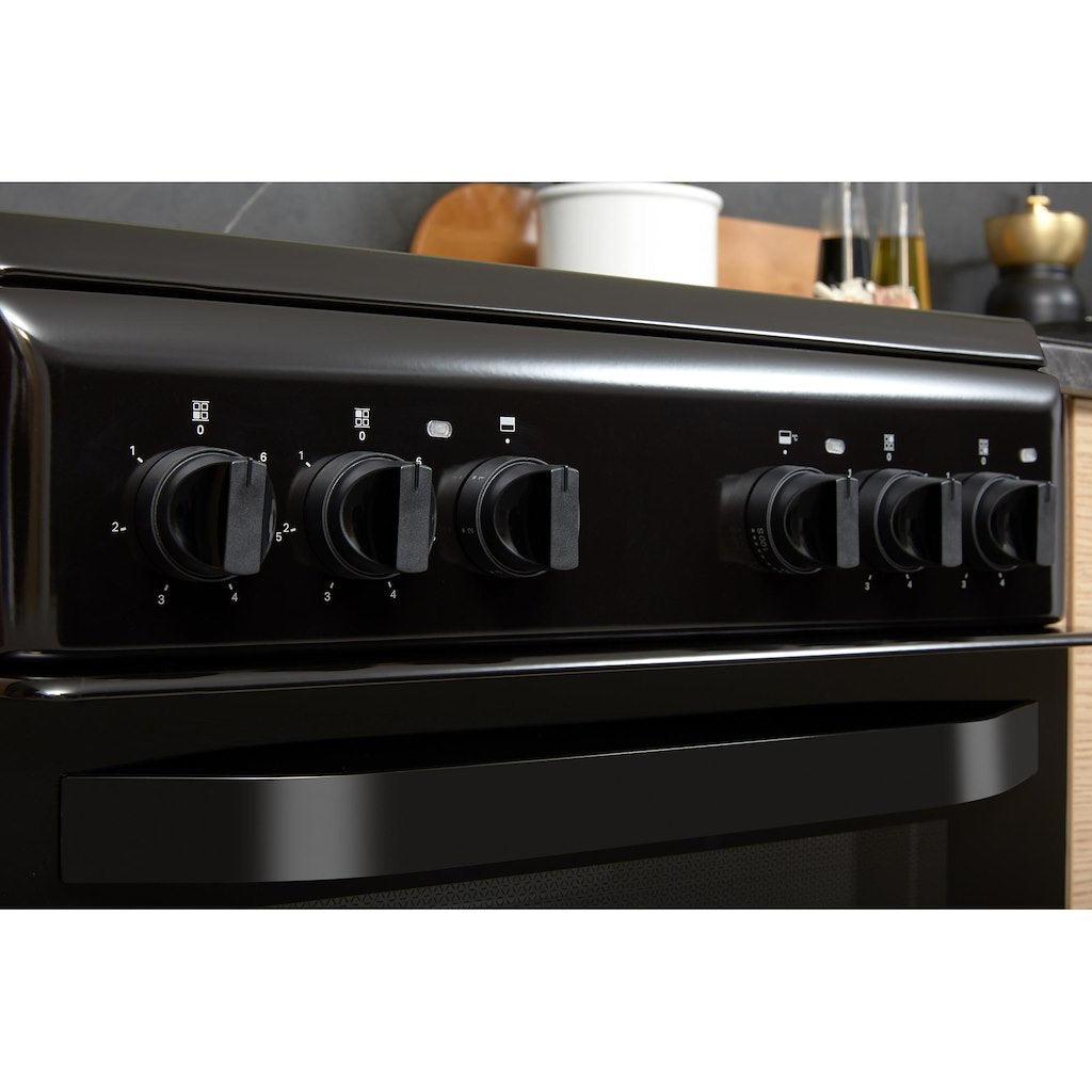 Hotpoint Twin Double Cooker with Ceramic Hob - Black - A Rated - HD5V92KCB/UK