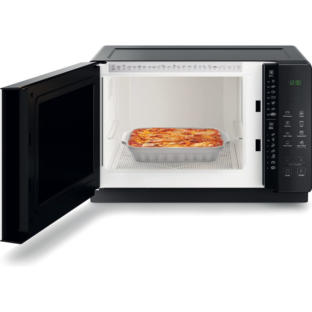 Hotpoint freestanding microwave oven: black
