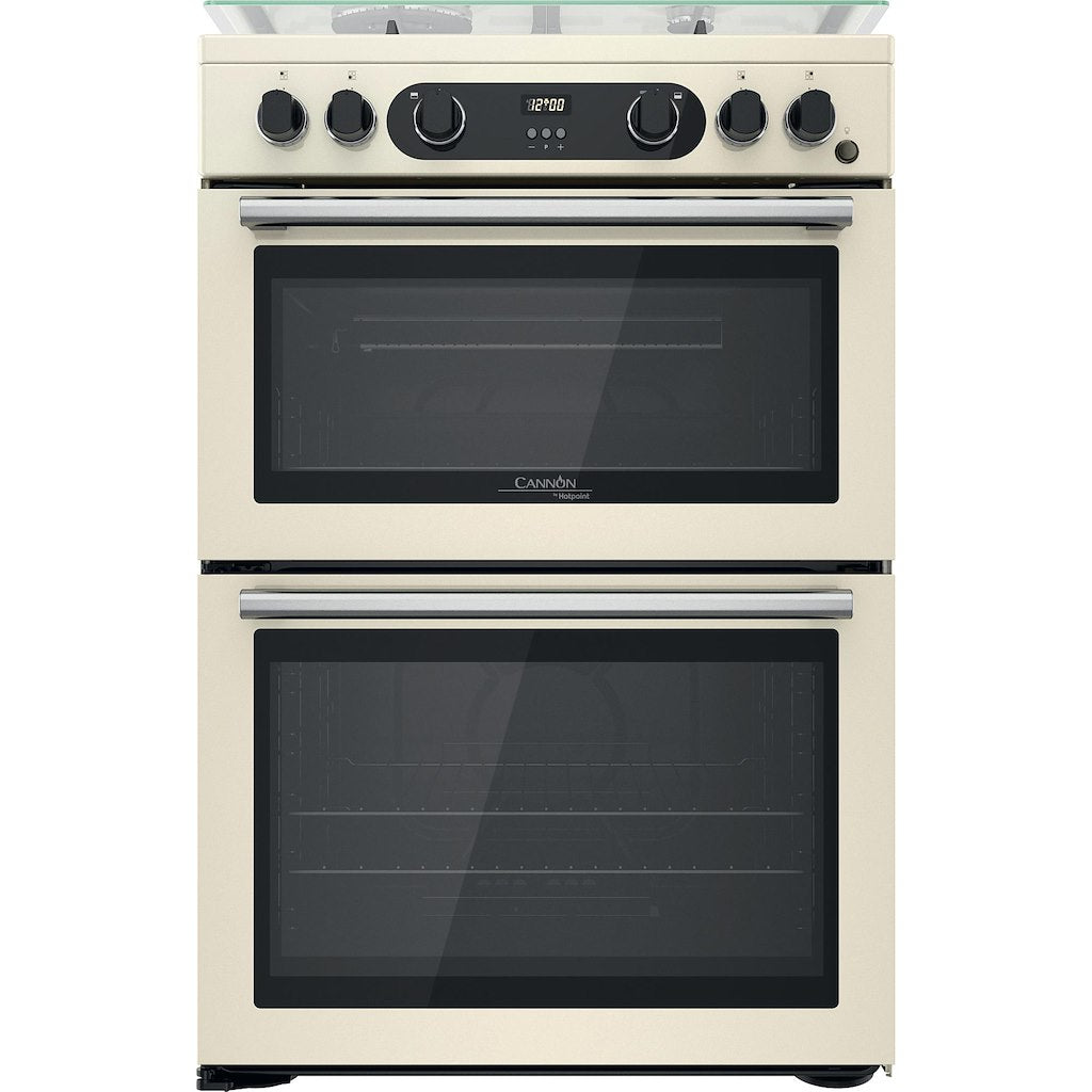 Hotpoint Gas Double Cooker - Cream - 60cm - A+ | A+ - CD67G0C2CJ/UK