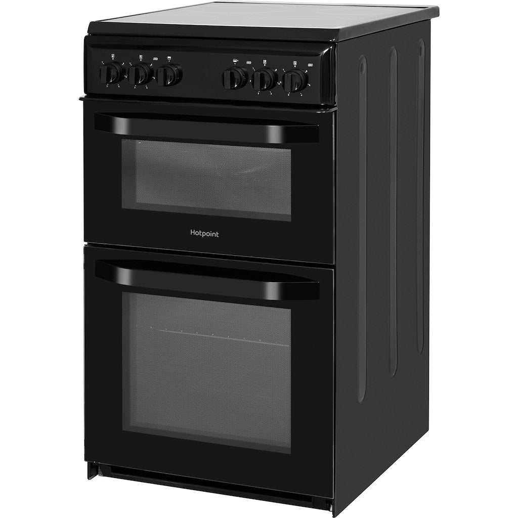 Hotpoint Twin Double Cooker with Ceramic Hob - Black - A Rated - HD5V92KCB/UK