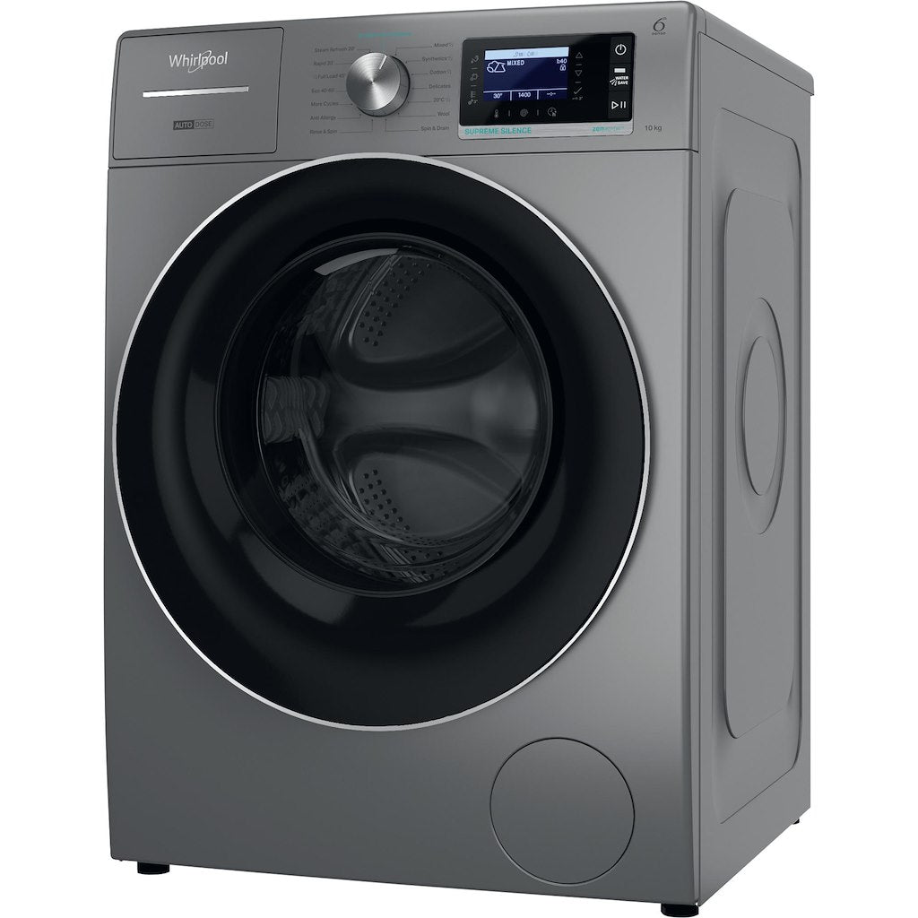 W809ADSSILENCEUK Whirlpool WASHING MACHINE 10KG - Gunmetal - A-30%