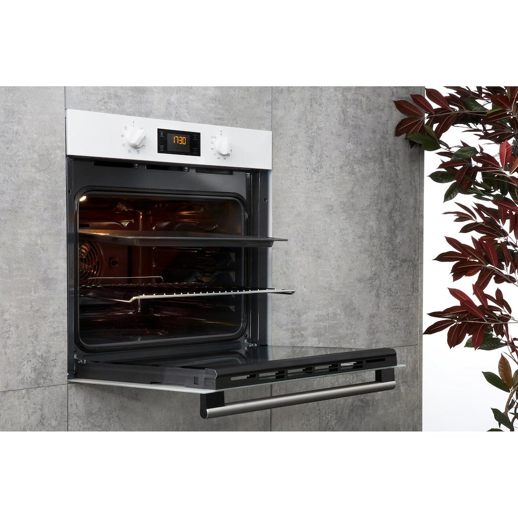 Class 2 - Single Oven - 66L - White With Multiflow, Precision Temperature Control and Tilting Grill