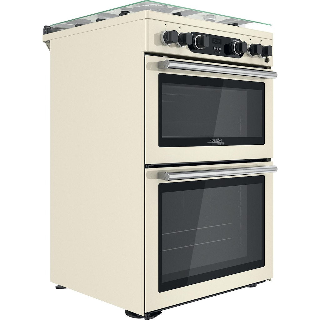 Hotpoint Gas Double Cooker - Cream - 60cm - A+ | A+ - CD67G0C2CJ/UK