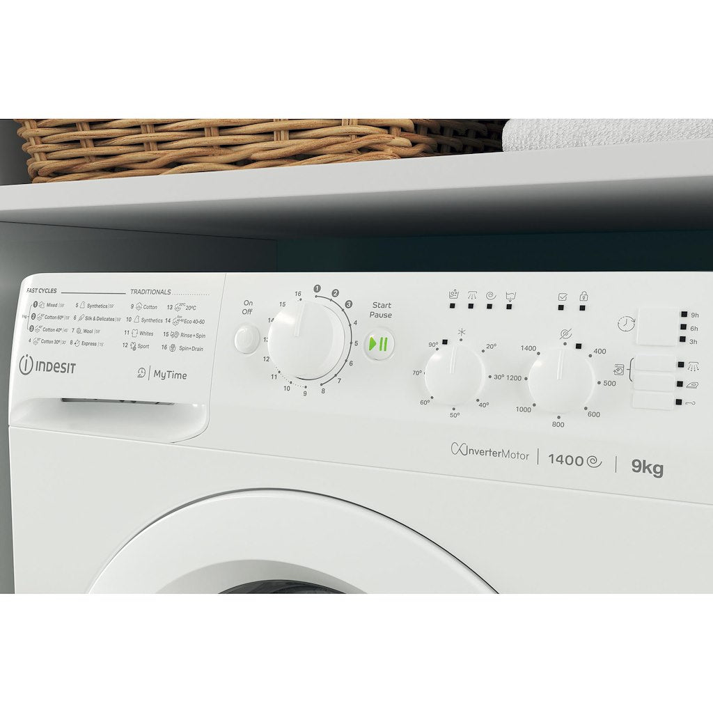 Indesit  Freestanding front loading washing machine: 9,0kg - MTWC 91495 W UK N