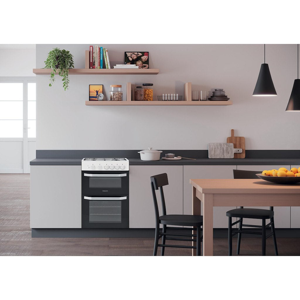 Gas Twin Cooker - Coventional Oven - White With Fast Preheat and Auto Ignition