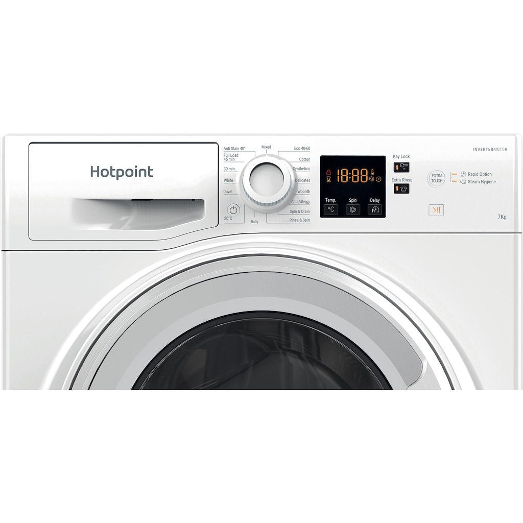 Hotpoint Anti-stain Washing Machine - White - 7kg - 1400rpm - A Rated - NSWF 7469 W UK