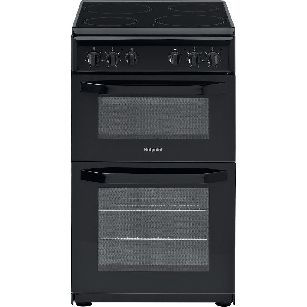 Hotpoint Twin Double Cooker with Ceramic Hob - Black - A Rated - HD5V92KCB/UK