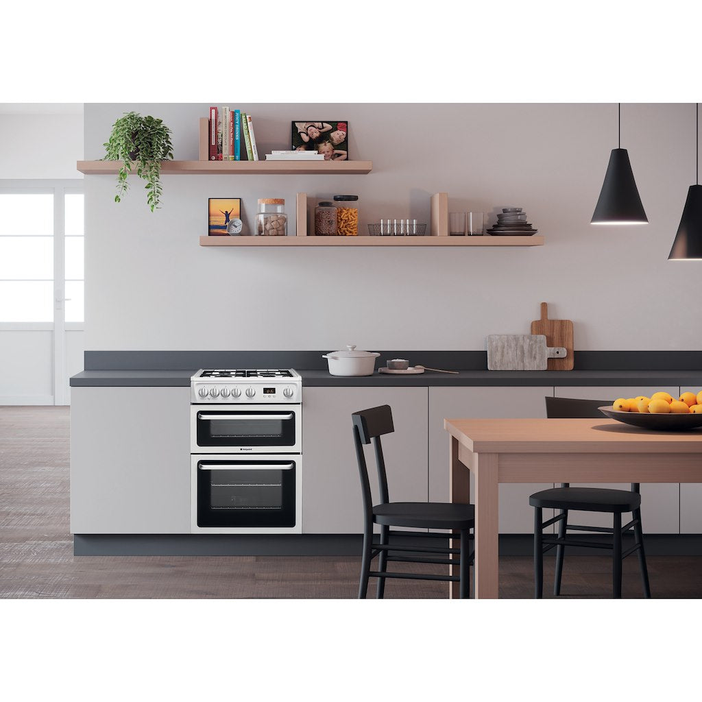 Hotpoint gas freestanding double cooker: 60cm