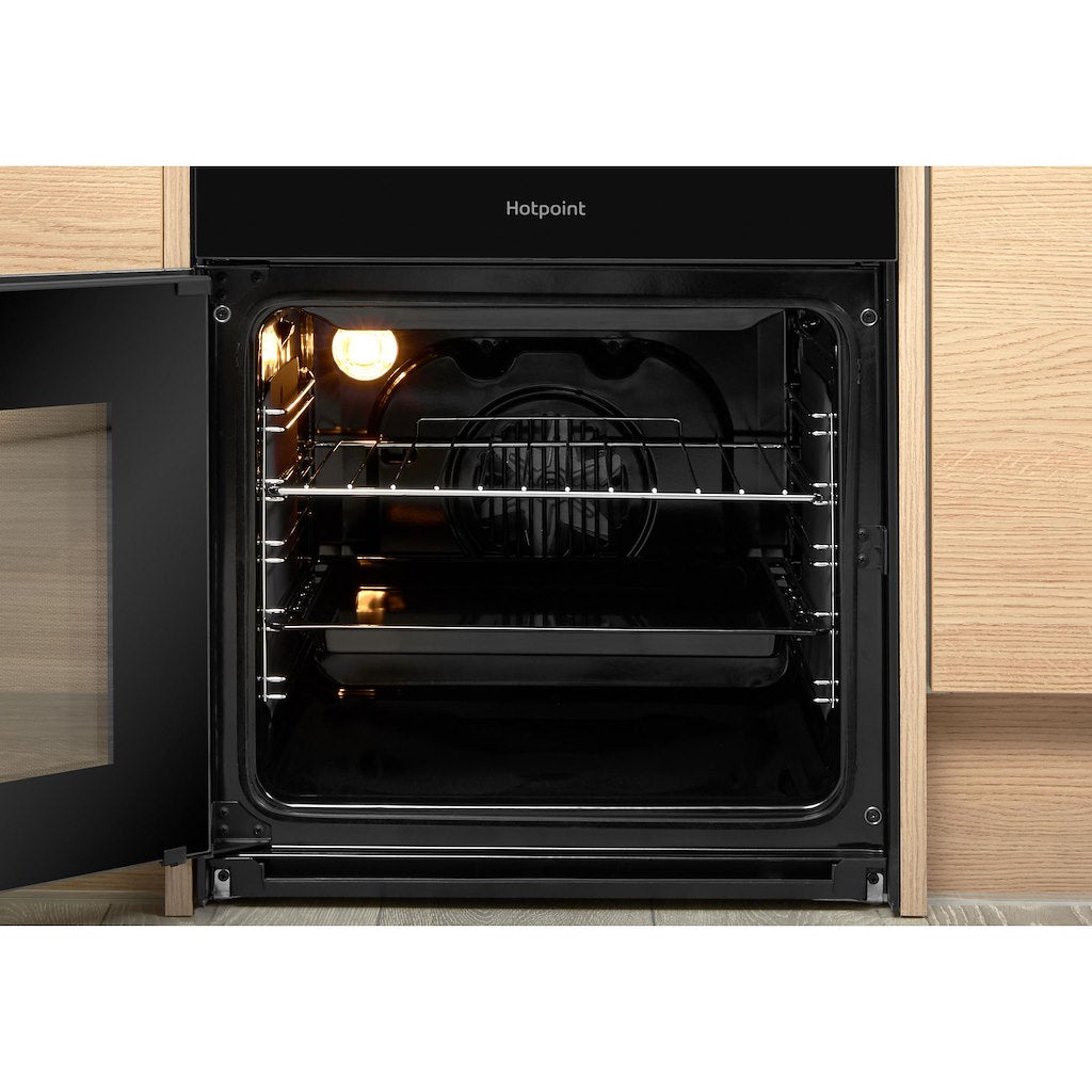 Hotpoint Twin Double Cooker with Ceramic Hob - Black - A Rated - HD5V92KCB/UK