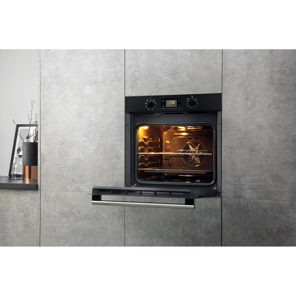Hotpoint Class 2 MultiFlow Built-In Electric Single Oven - Black - Hydrolytic - A Rated - SA2 540 H BL