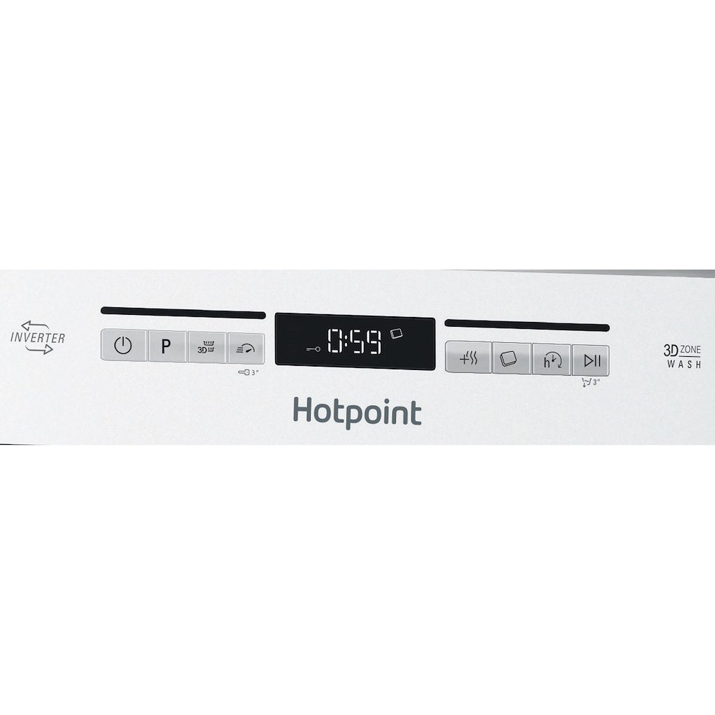 Hotpoint dishwasher: slim, white