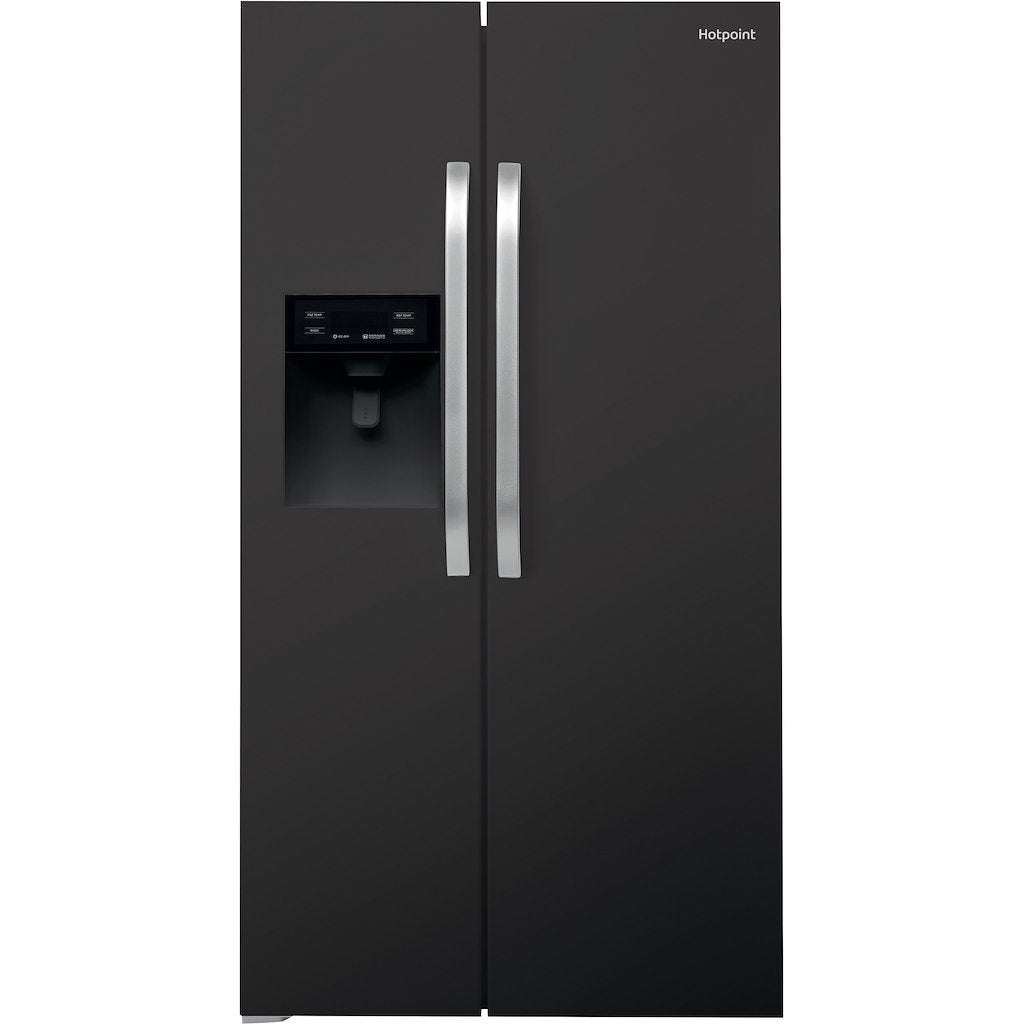 Hotpoint side-by-side american fridge: black
