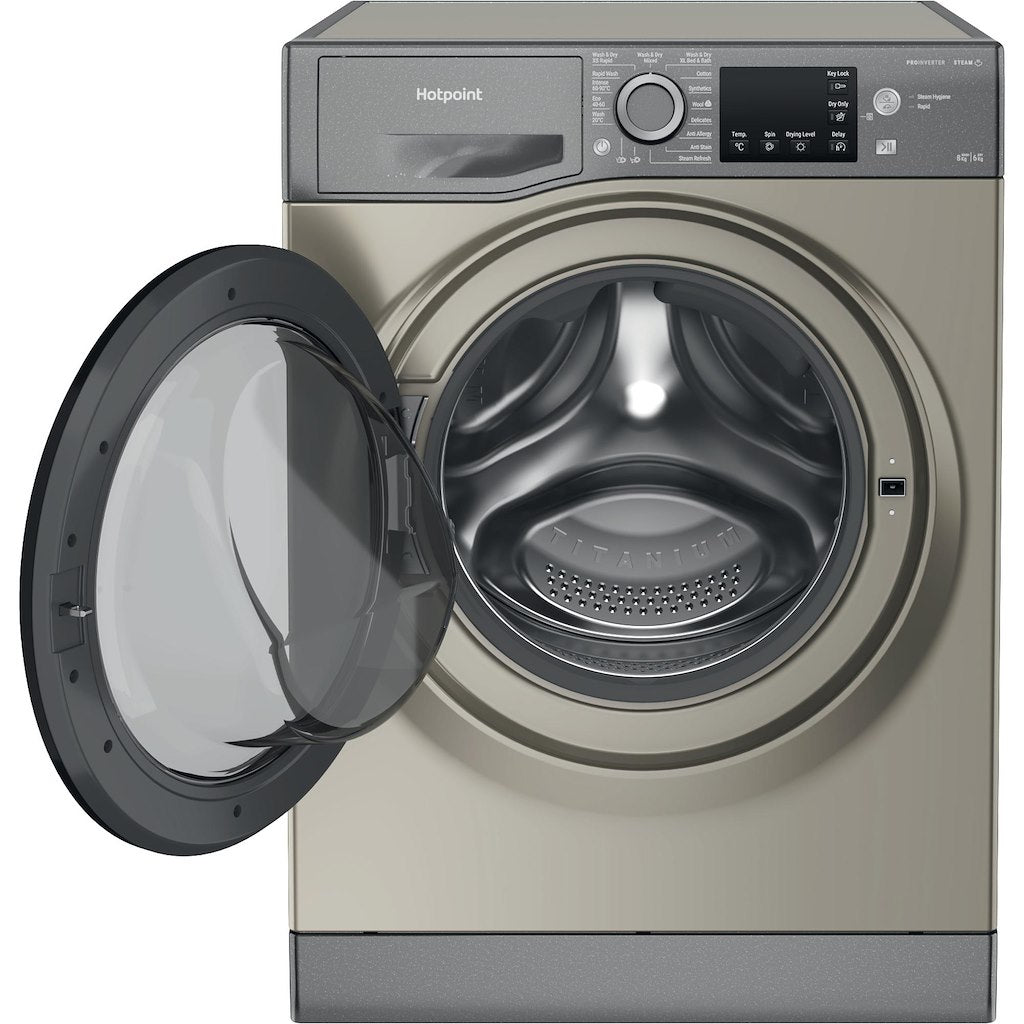 Hotpoint NDB8635GKUK graphite 8+6kg washer dryer - freestanding