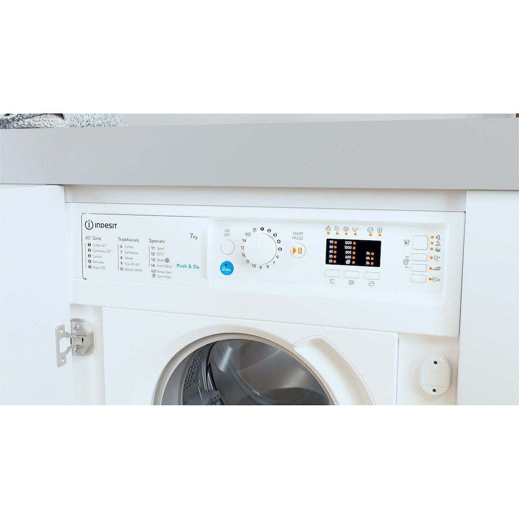Indesit Built in front loading washing machine: 7,0kg - BI WMIL 71252 UK N