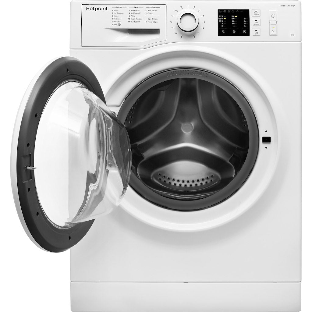 Hotpoint freestanding front loading washing machine: 9kg