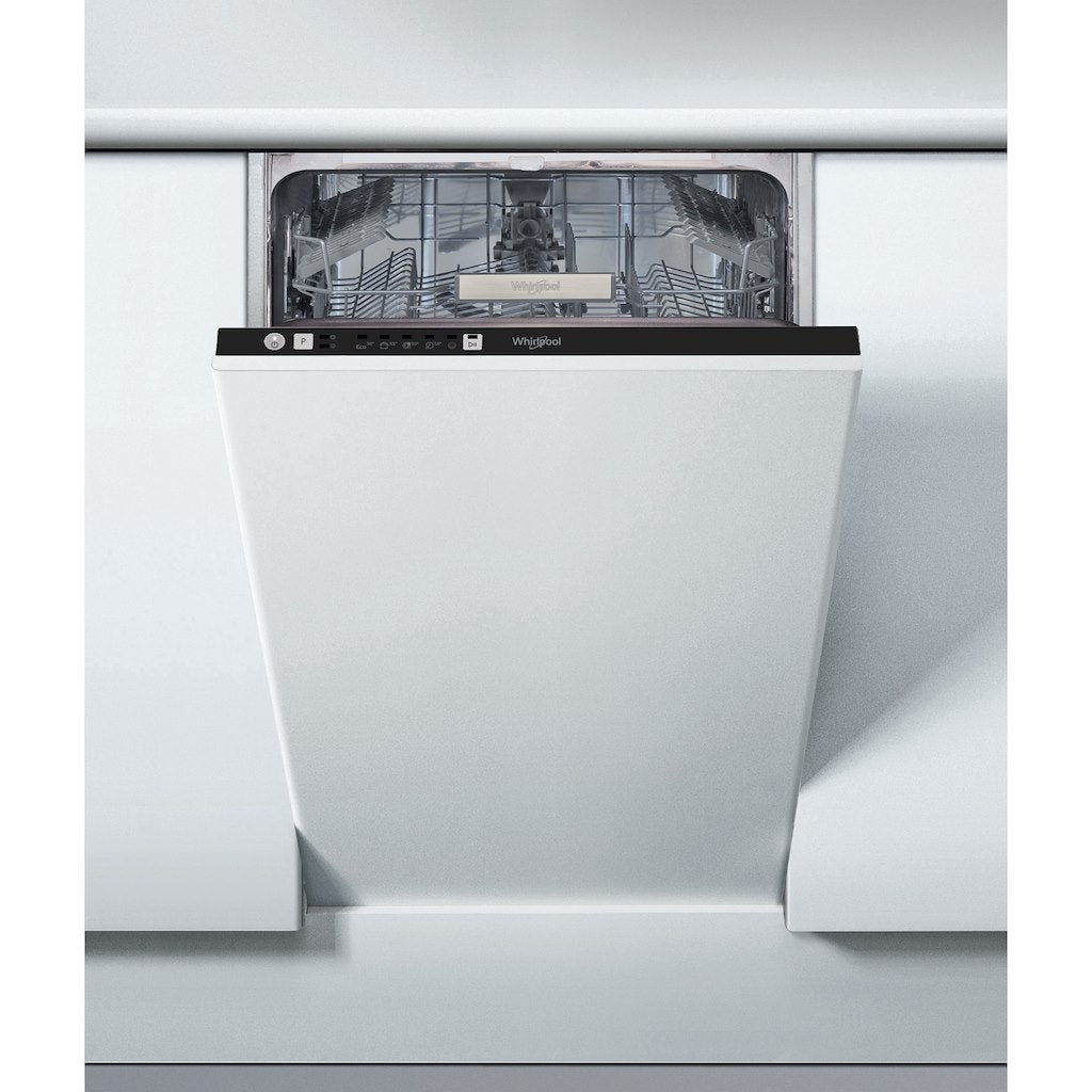 Whirlpool Integrated Dishwasher: in Black, Slimline - WSIE 2B19 UK