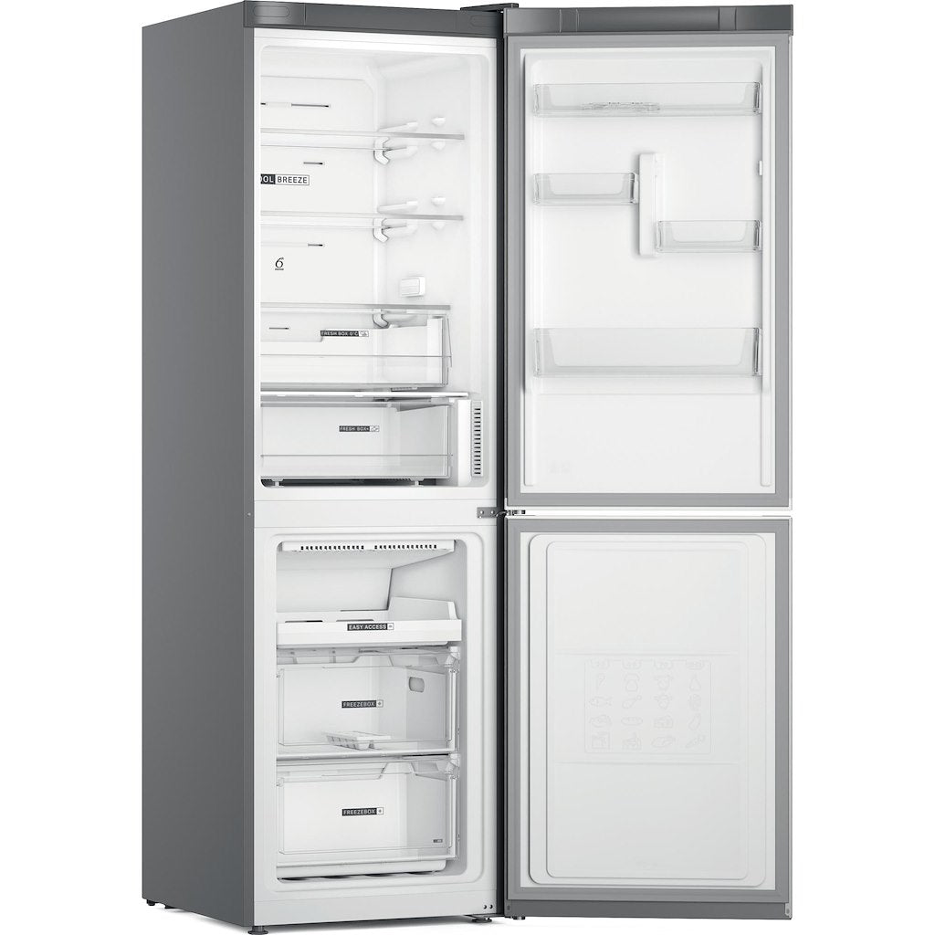 Whirlpool Total No Frost Fridge Freezer - 70/30 Split - Stainless Steel - 18 Shopping Bags - E Rated - W7X 82O OX UK