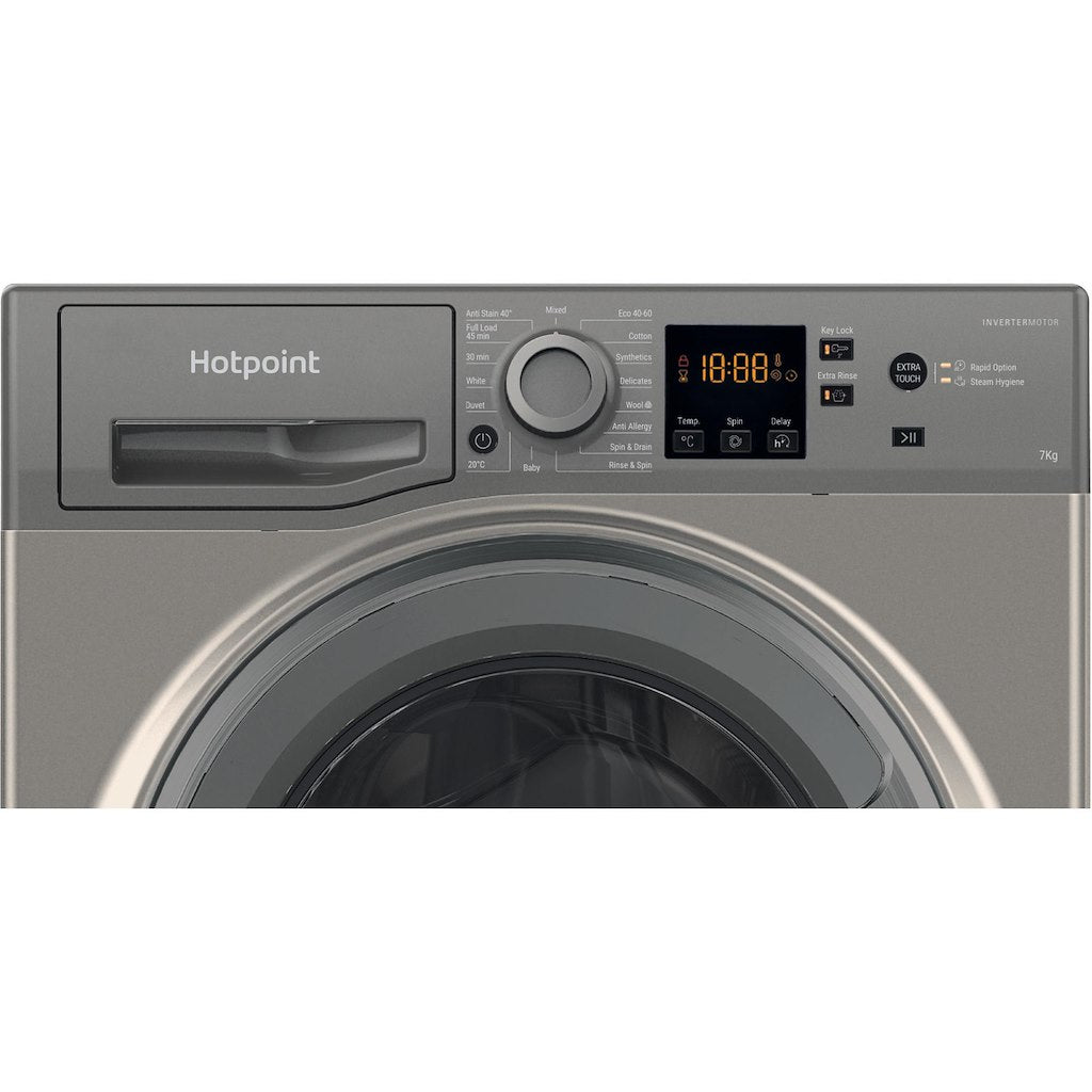 Hotpoint Anti-stain Washing Machine - Graphite - 7kg - 1400rpm - A Rated - NSWF 7469 GG UK