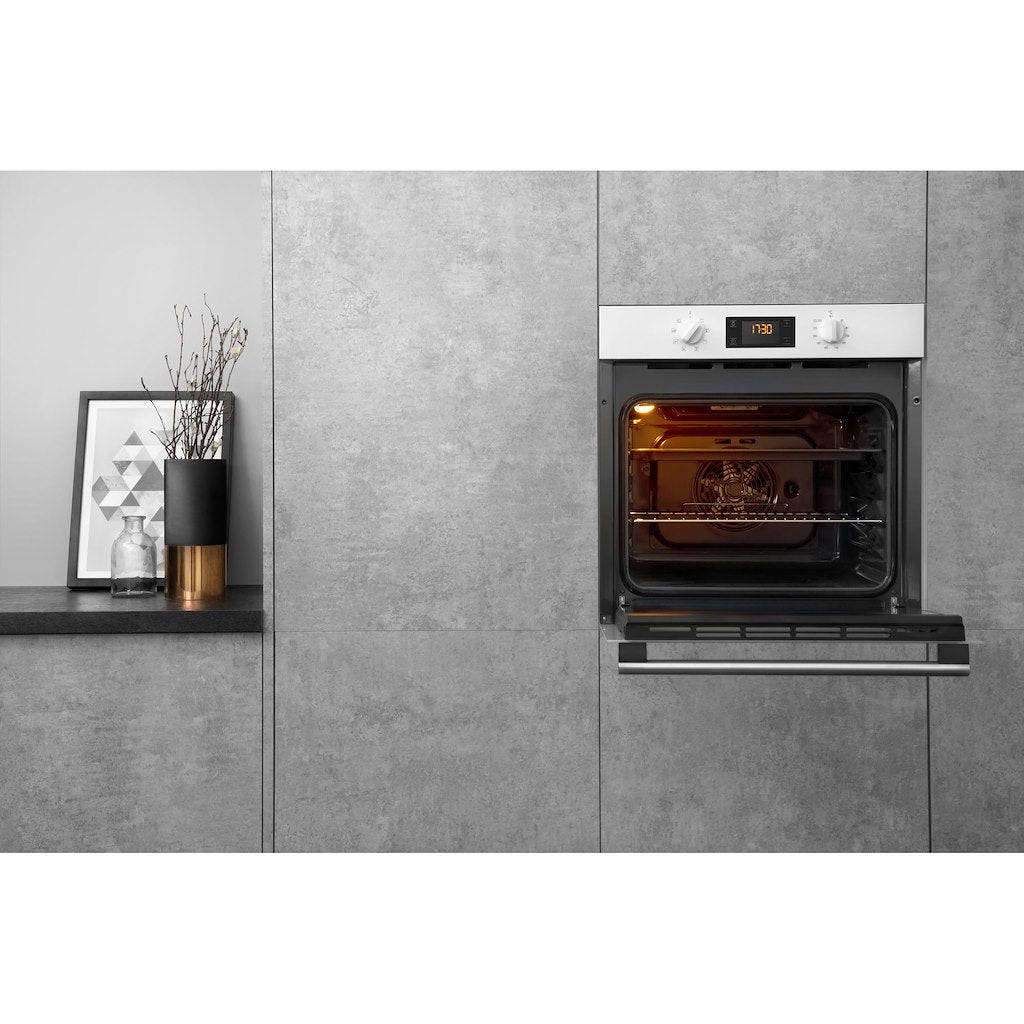 Class 2 - Single Oven - 66L - White With Multiflow, Precision Temperature Control and Tilting Grill