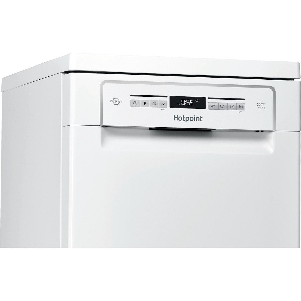 Hotpoint dishwasher: slim, white