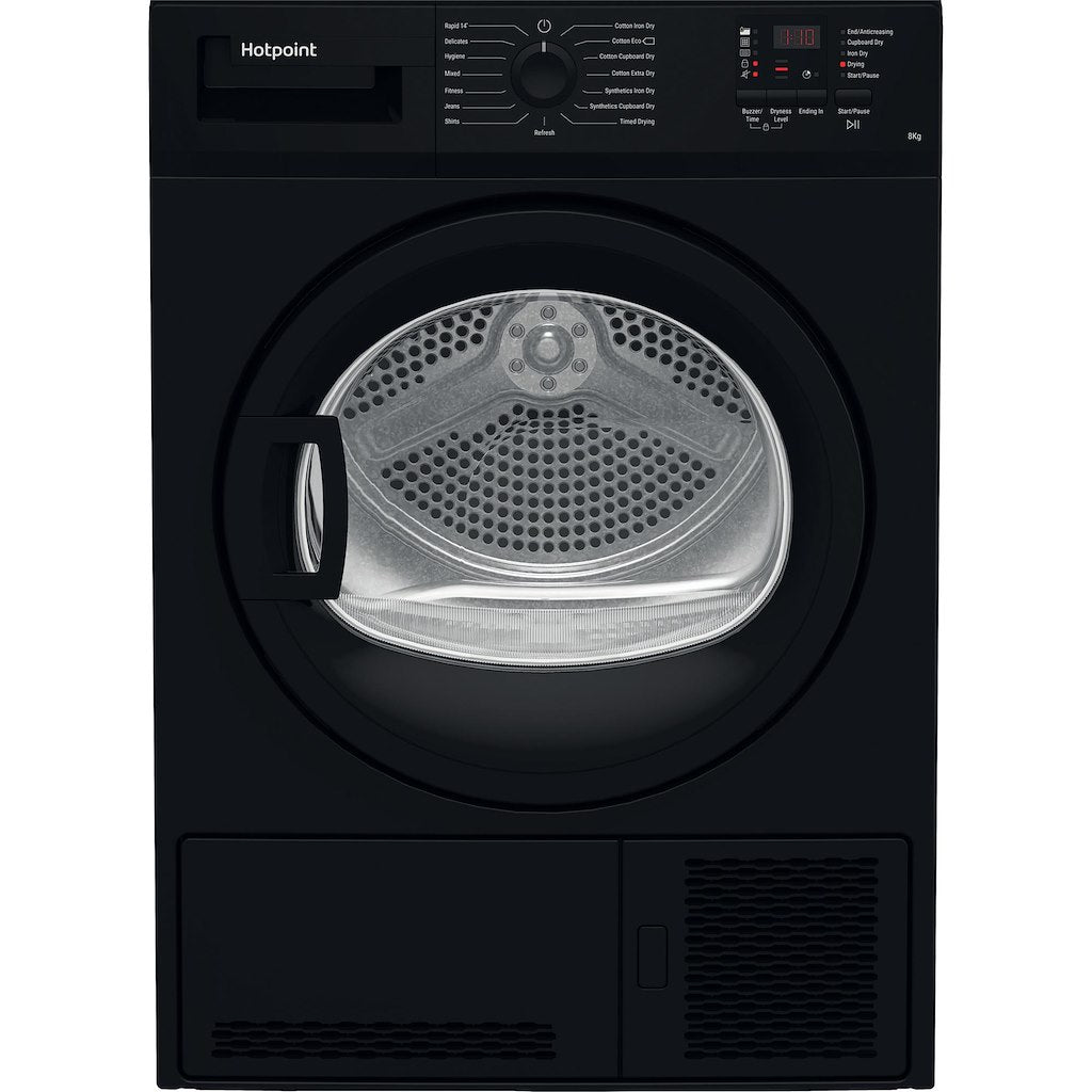 Hotpoint Dryer 8KG Condenser Sensor Dry Black 15 cycles