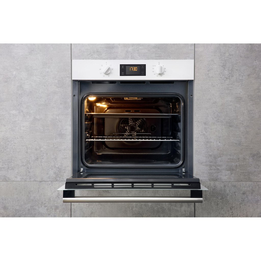 Class 2 - Single Oven - 66L - White With Multiflow, Precision Temperature Control and Tilting Grill