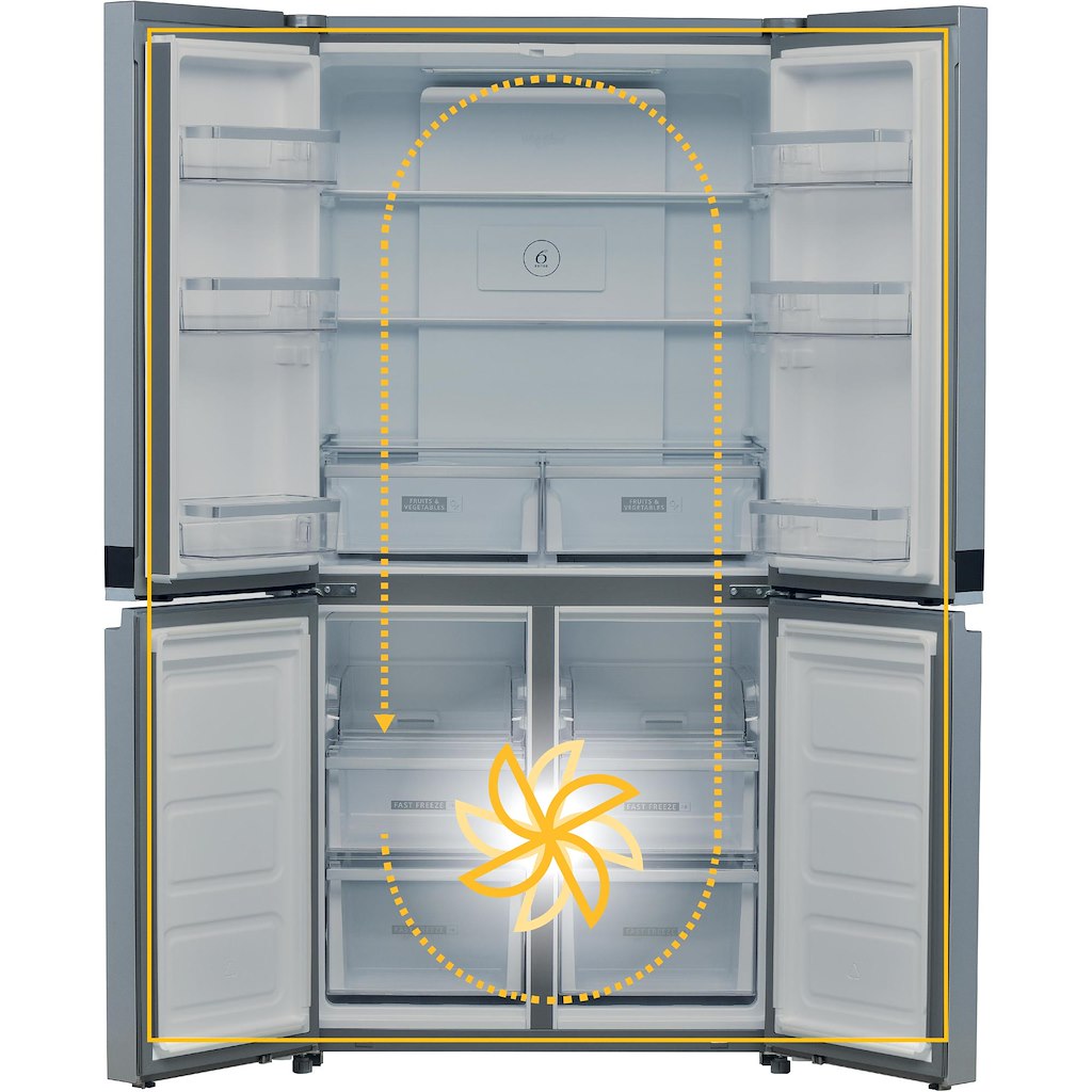 Whirlpool side-by-side american fridge: in Stainless Steel - WQ9 B1L UK