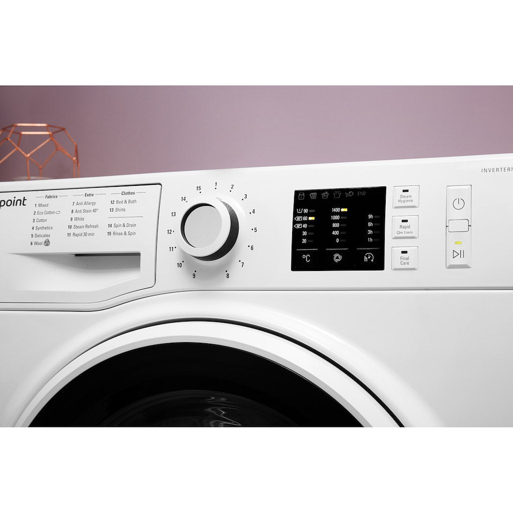 Hotpoint freestanding front loading washing machine: 9kg