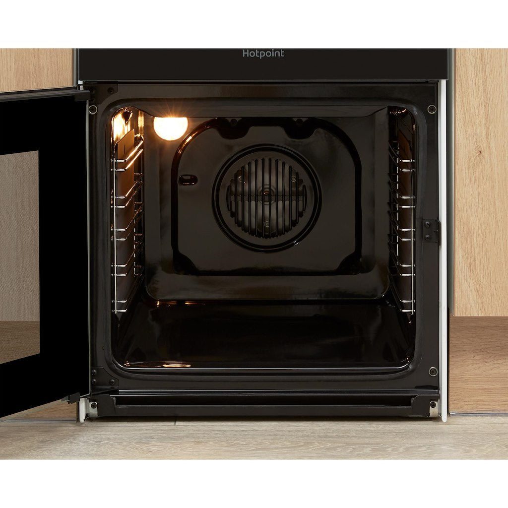 Electric Double Oven Cooker - Fan Oven - White With Fast Preheat and Easy Clean Removable Glass Door