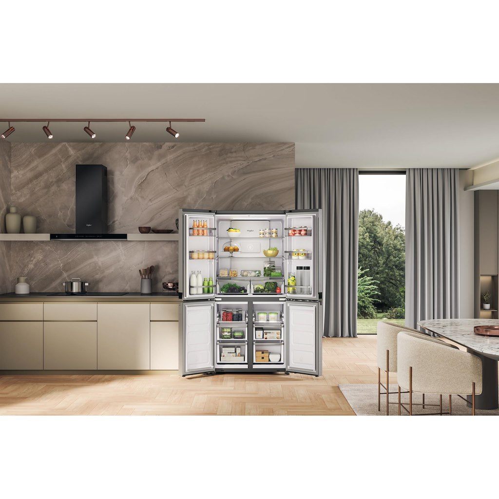 Whirlpool 90cm Total Frost Free 4 Door Fridge Freezer - Stainless Steel - 33 Shopping Bags - E Rated - WQ9 B2L G