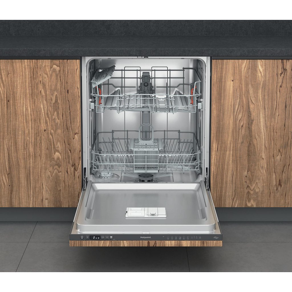 Hotpoint Full Size Built In Dishwasher - Black - 14 Place Settings - E Rated - H2I HD526 B UK