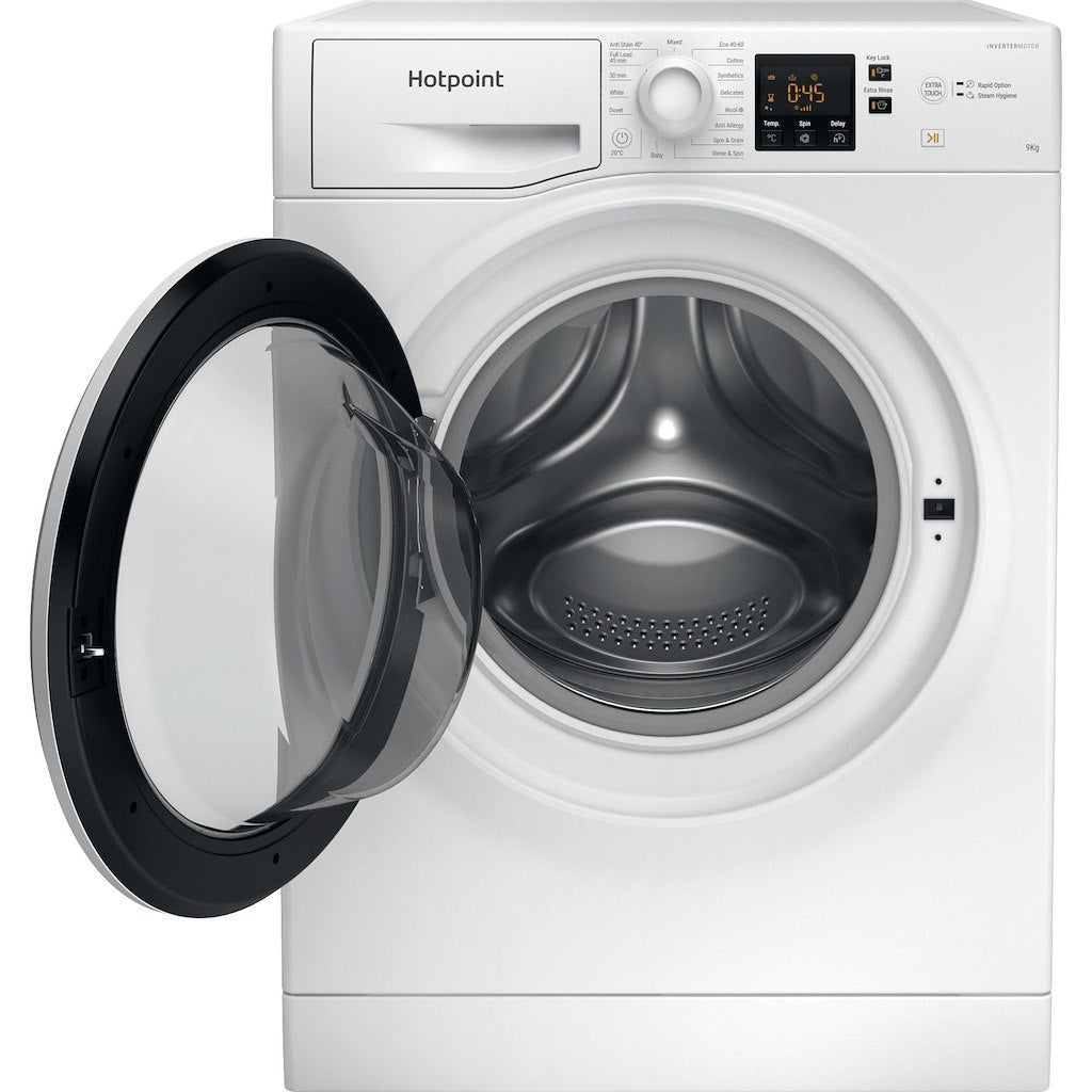 Hotpoint freestanding front loading washing machine: 9kg