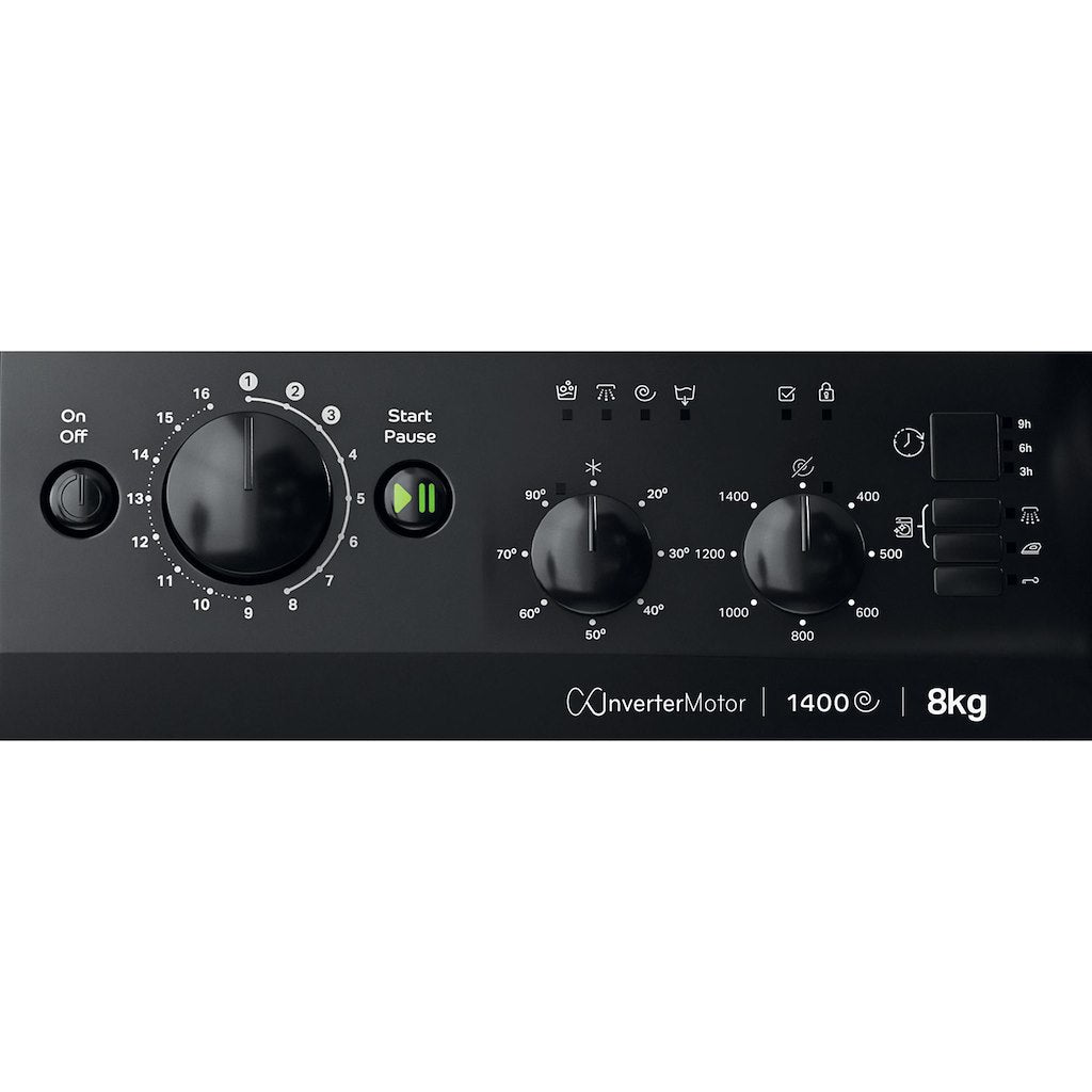 MTWC81495BKUK Indesit WASHING MACHINE 8KG - Black -