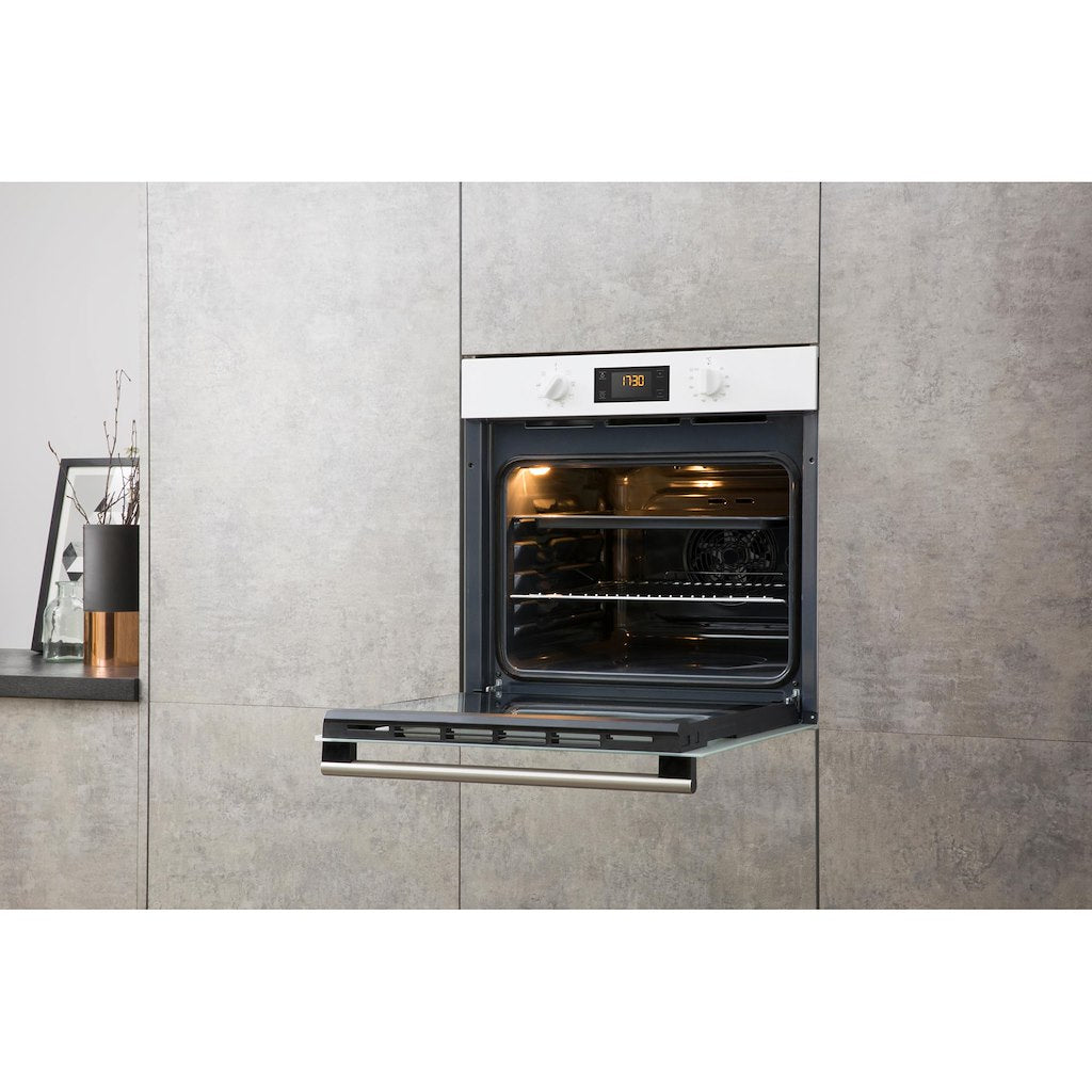 Class 2 - Single Oven - 66L - White With Multiflow, Precision Temperature Control and Tilting Grill