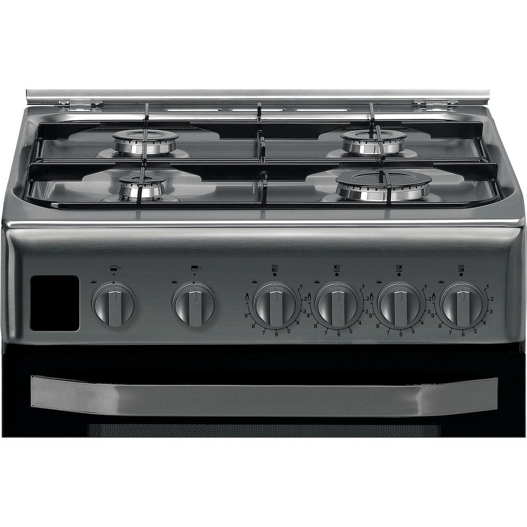 Gas Double Oven Cooker - Coventional Oven - Stainless Steel With Fast Preheat and Digital Clock & Minute Minder