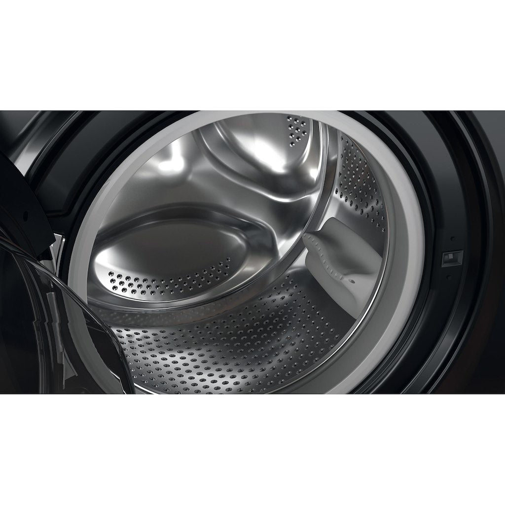 Hotpoint Anti-stain Washing Machine - Black - 8kg - 1600rpm - C Rated - NSWM 864C BS UK N